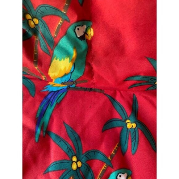 Vintage 90s Tropical Parrot Down-Filled Jacket, Size Large Kids - Picture 10 of 14